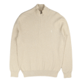 Cotton Mockneck Sweater Tallow Cream Heather