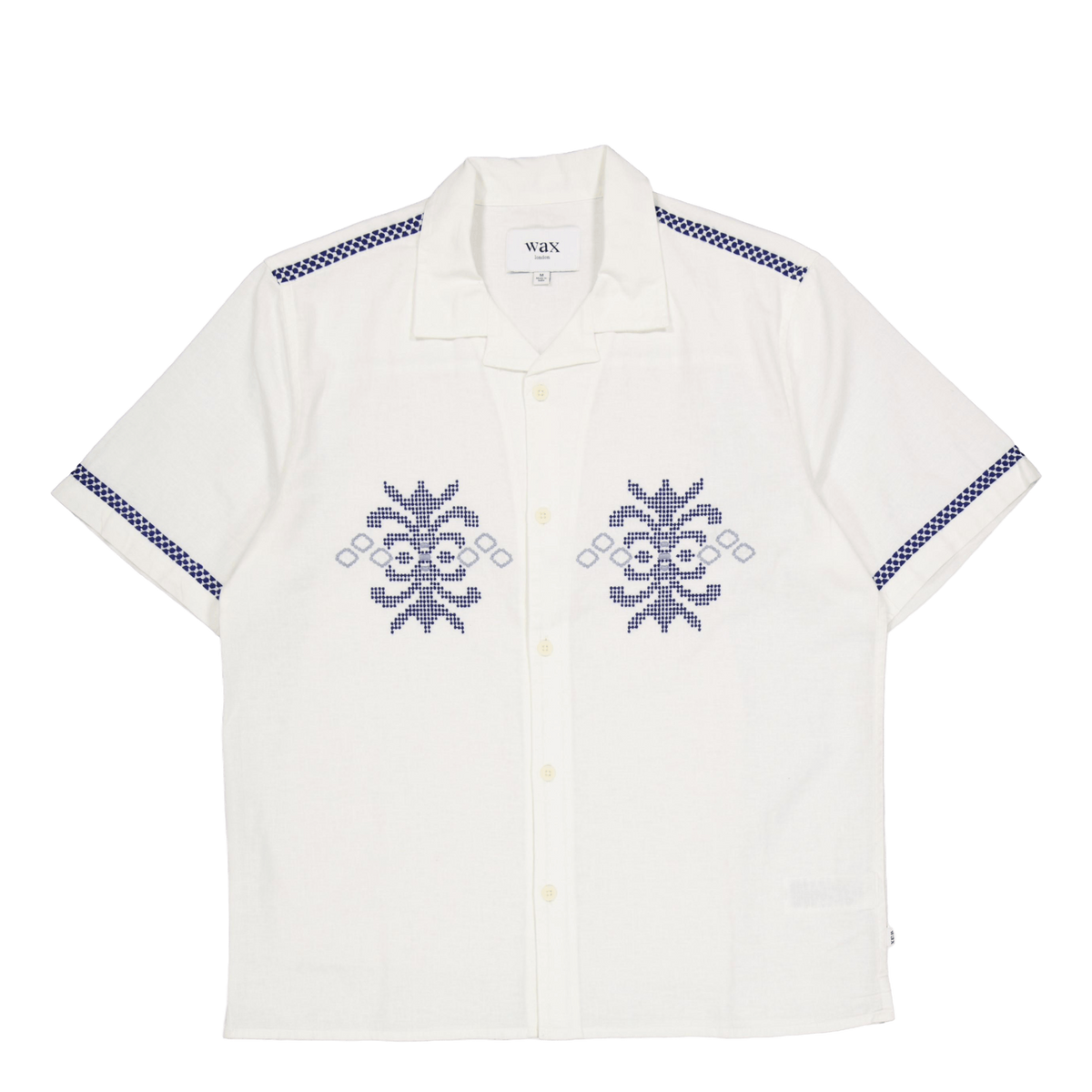 Didcot Ss Shirt Ecru / Blue