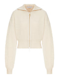 CARDIGAN IN LANA A COSTE CON COLLETTO AMPIO