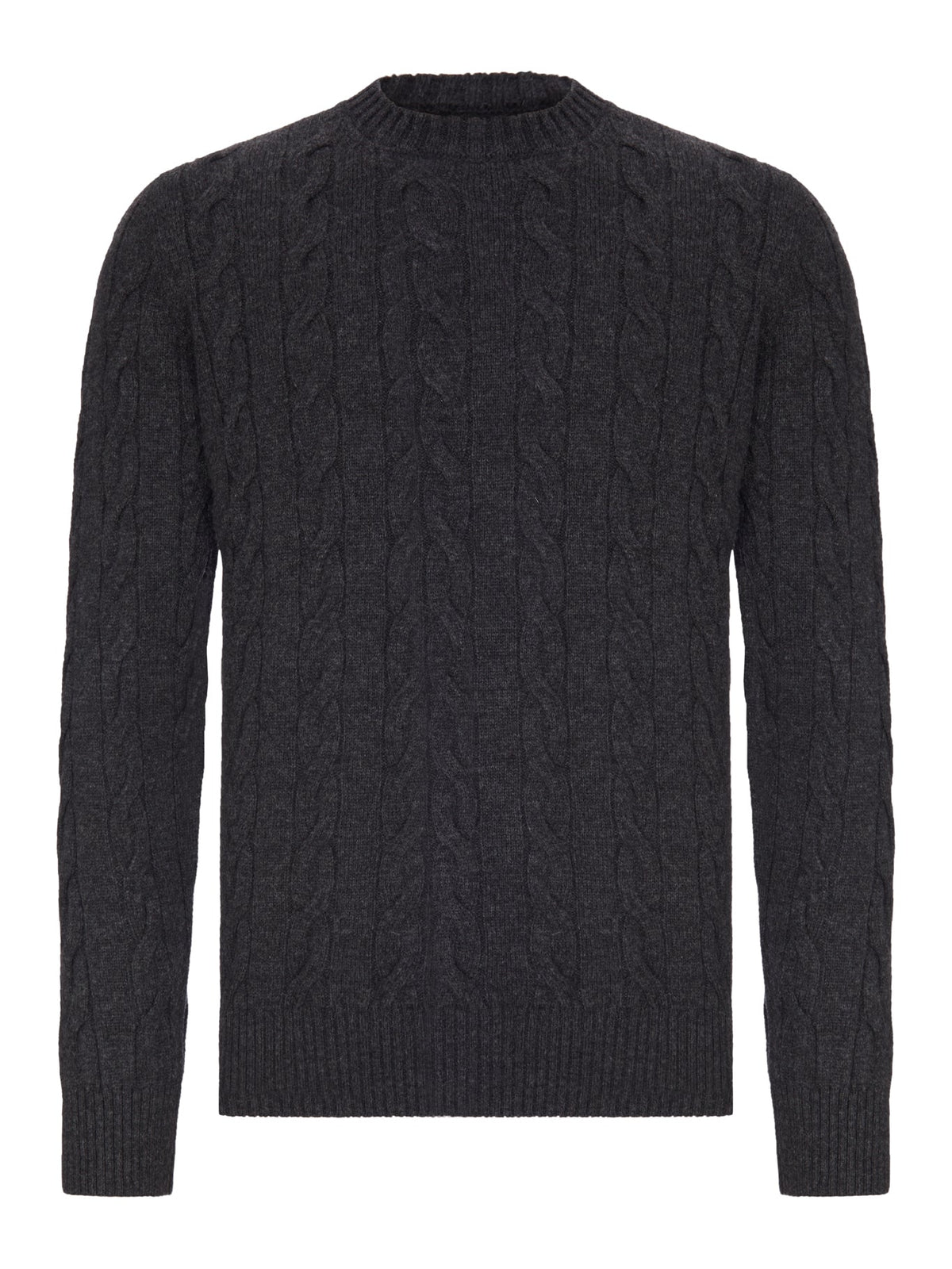 MAGLIONE GIROCOLLO IN MAGLIA A TRECCE