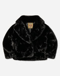 Women's Fire Bear Embroidered Faux Fur Blouson Black
