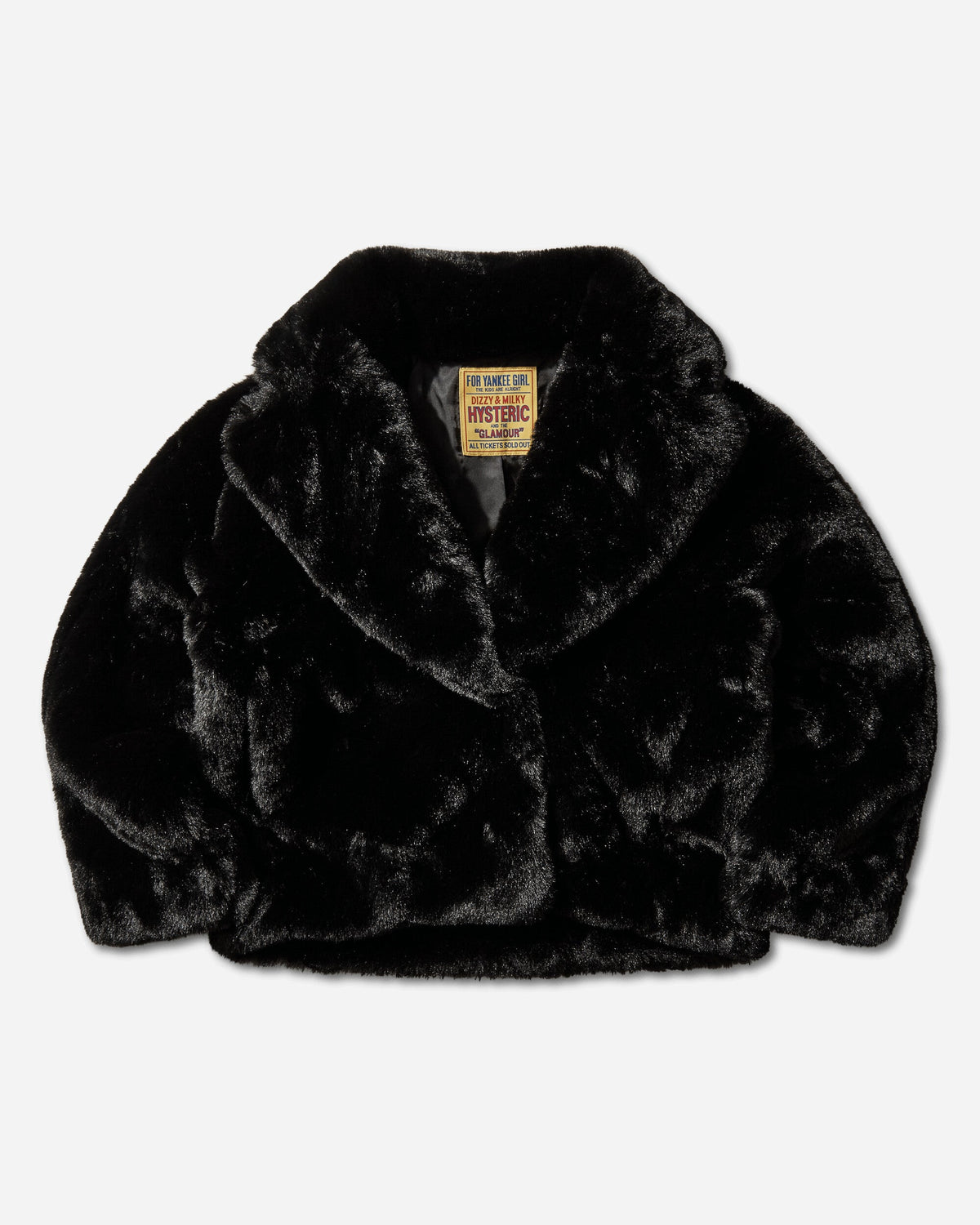 Women's Fire Bear Embroidered Faux Fur Blouson Black