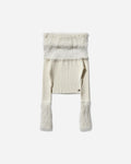 Women's Off-Shoulder Hairy Sweater Ecru