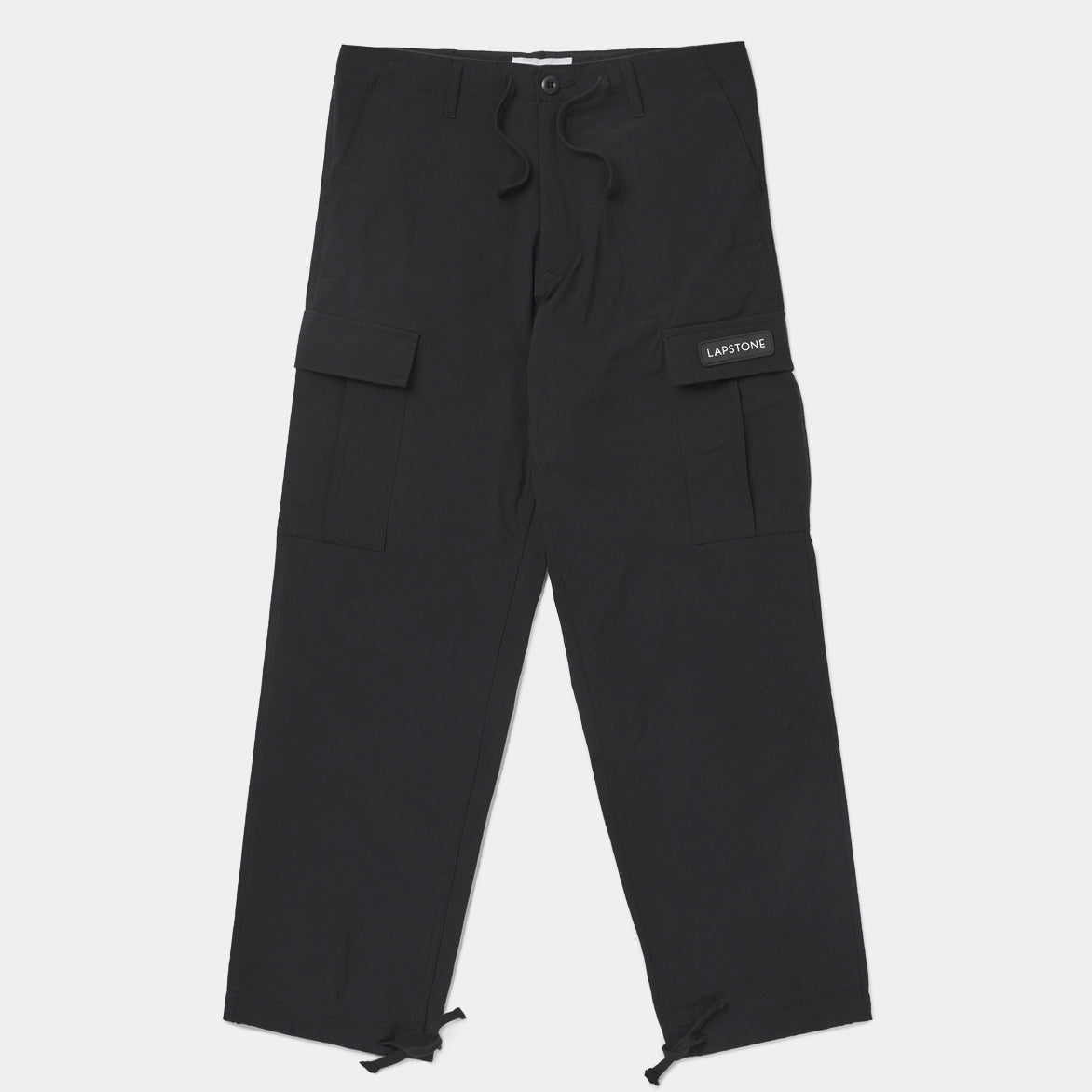 NYLON RELAXED CARGO PANT - BLACK