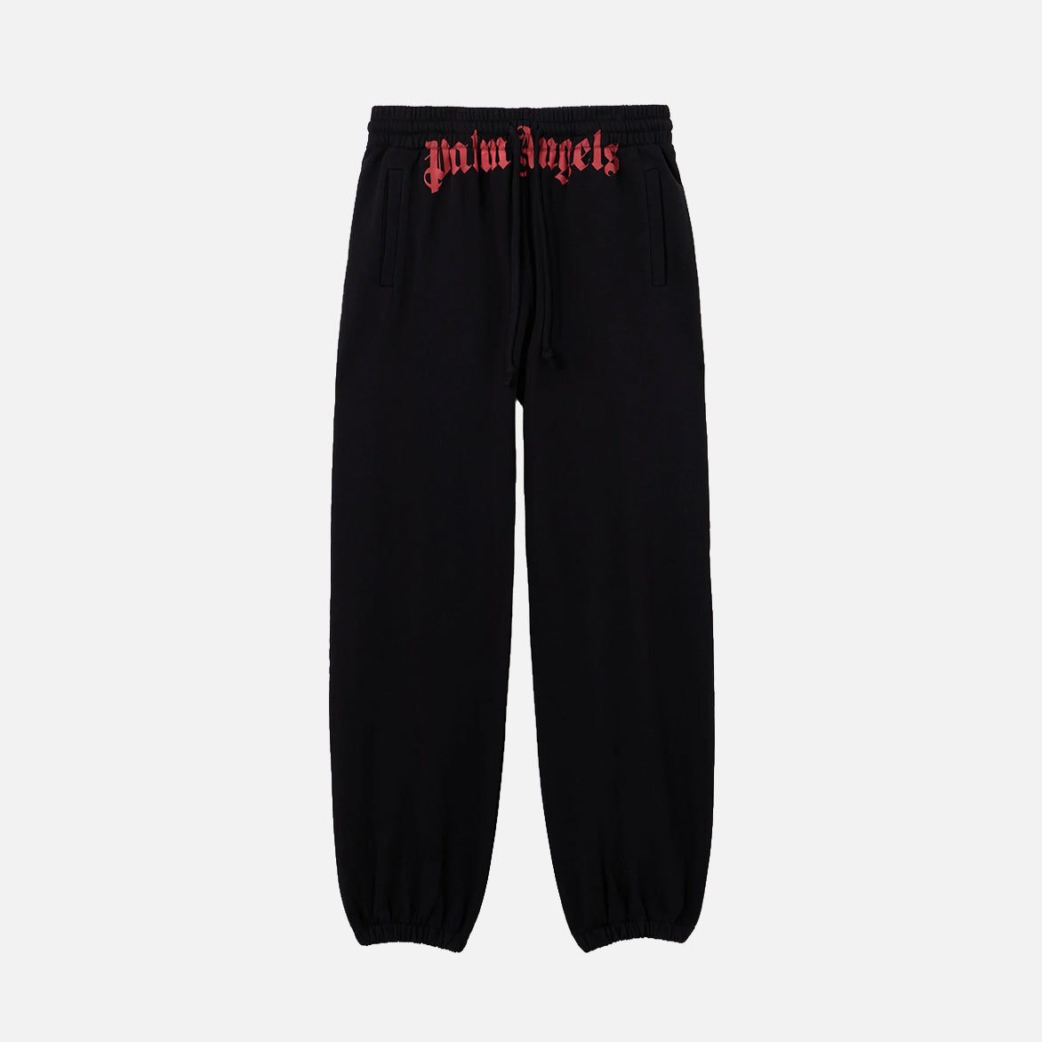 WAIST LOGO SWEATPANTS - BLACK / RED