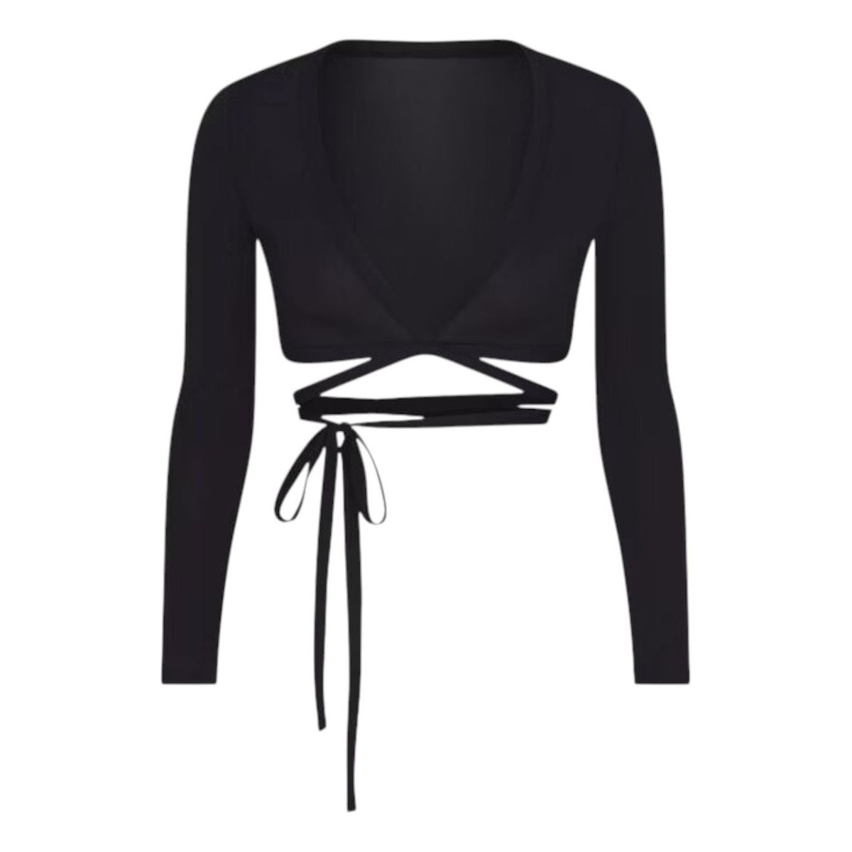 (WMNS) Nike x SKIMS Weightless Layers Long-Sleeve Wrap Top 'Obsidian' LSLSL9850W-OBD