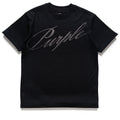 Purple Brand Crystal Slanted Script Tee - Black