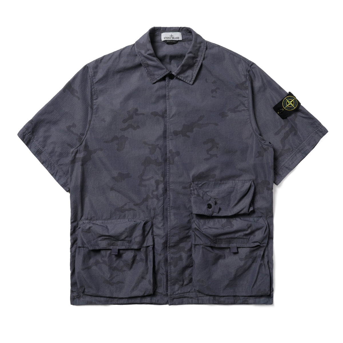 Stone Island Camo Shirt Blue Grey