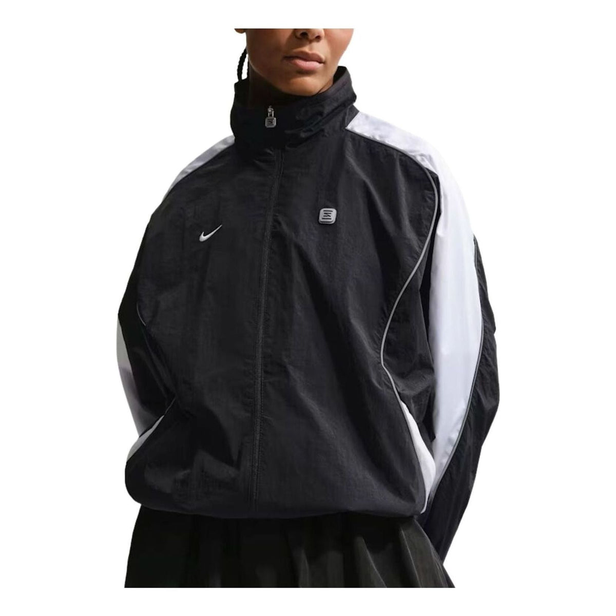 (WMNS) Nike Sportswear Woven Jacket 'Black White' IO8380-010