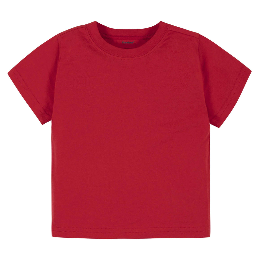 5-Pack Infant & Toddler Red Premium Short Sleeve Tees