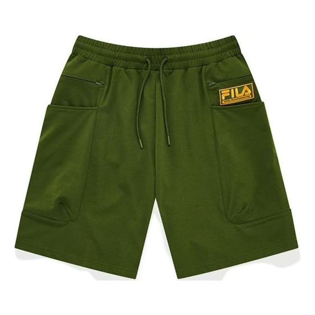 FILA FUSION x White Mountaineering Knitted Casual 5-Inch Shorts 'Olive Green Yellow' T11M137603F-DG