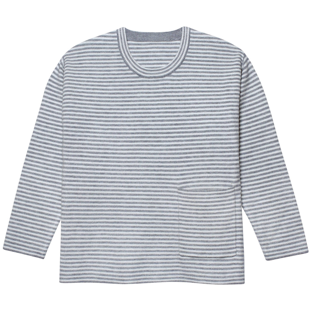 Infant & Toddler Boys Gray Heather Striped Sweater with Pocket