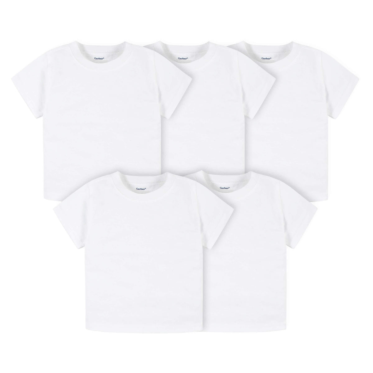 5-Pack Infant & Toddler White Premium Short Sleeve Tees