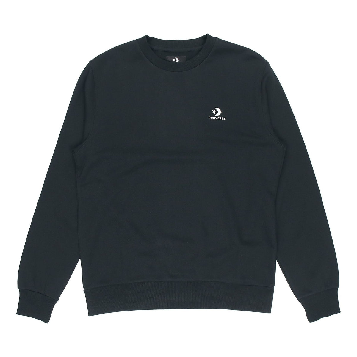 Men's Converse Casual Sports Logo Round Neck Pullover Dark Black 10020345-A01