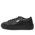 (WMNS) PUMA Basket Platform Summer Casual Shoes Black 365190-02