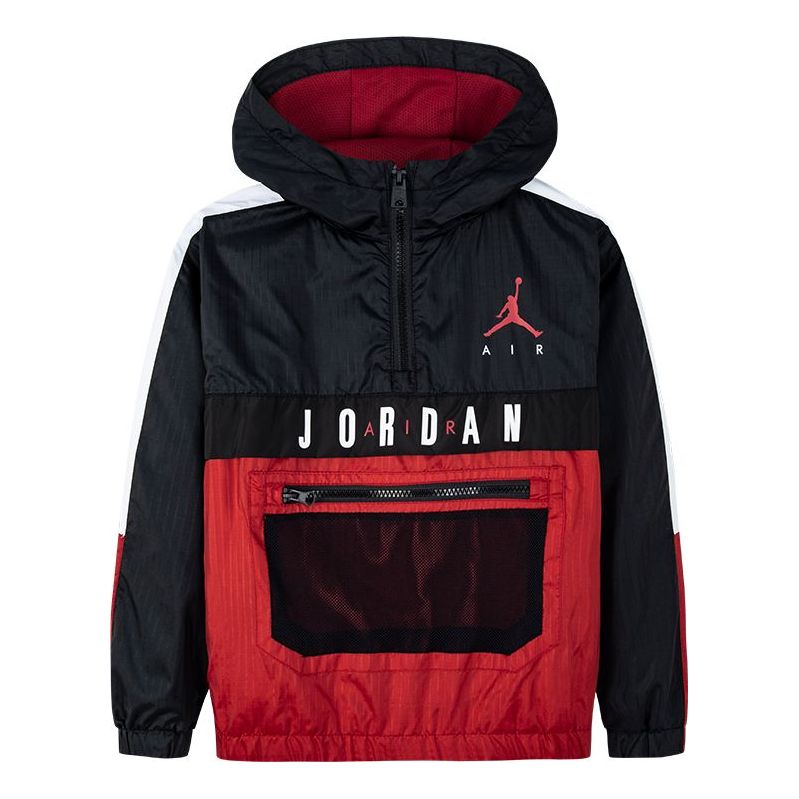 (PS) Air Jordan Colour Block Woven Anorak 'Black Red' JD2212015GS-002