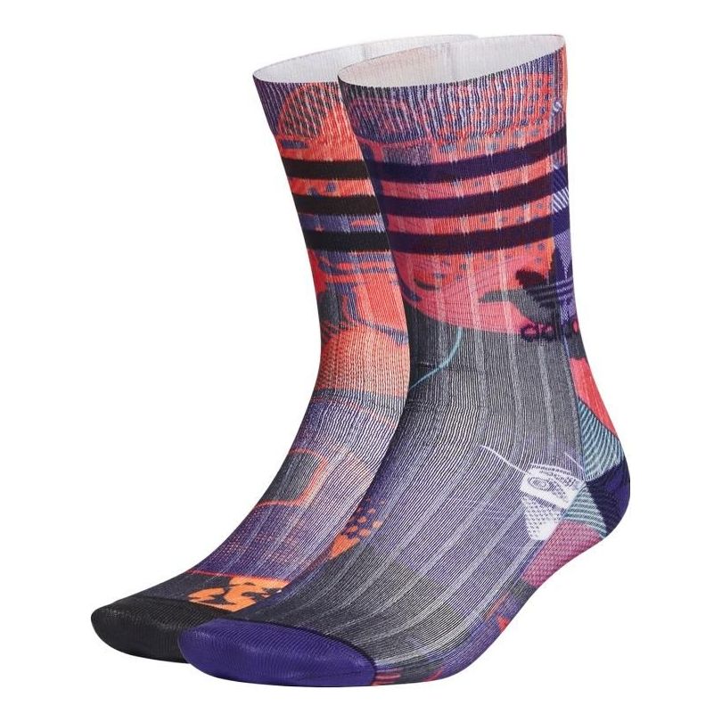 adidas originals Colorblock Stripe Casual Socks Unisex One Pair Multicolor GT6663
