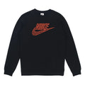 Men's Nike Logo Athleisure Casual Sports Long Sleeves Pullover Round Neck Black DR7829-010