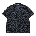 Men's FILA FUSION Casual Breathable Loose Woven Short Sleeve Shirt Black Gray T11M121402A-BK