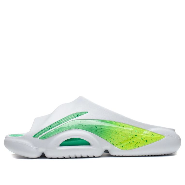 Li-Ning 8 PE Courtside Slides 'White Green' ABTS009-14