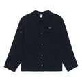 Men's Nike Solid Color Logo Lapel Casual Long Sleeves Autumn Black Jacket DQ5185-010