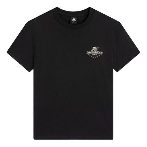 New Balance Casual Logo T-Shirt Asia Sizing 'Black White' AMT22396-BK
