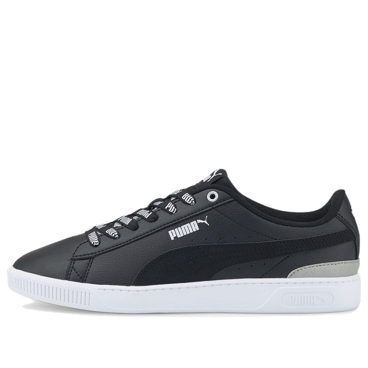 PUMA Vikky V3 Logomania Casual Skateboarding Shoes Black White 383025-02