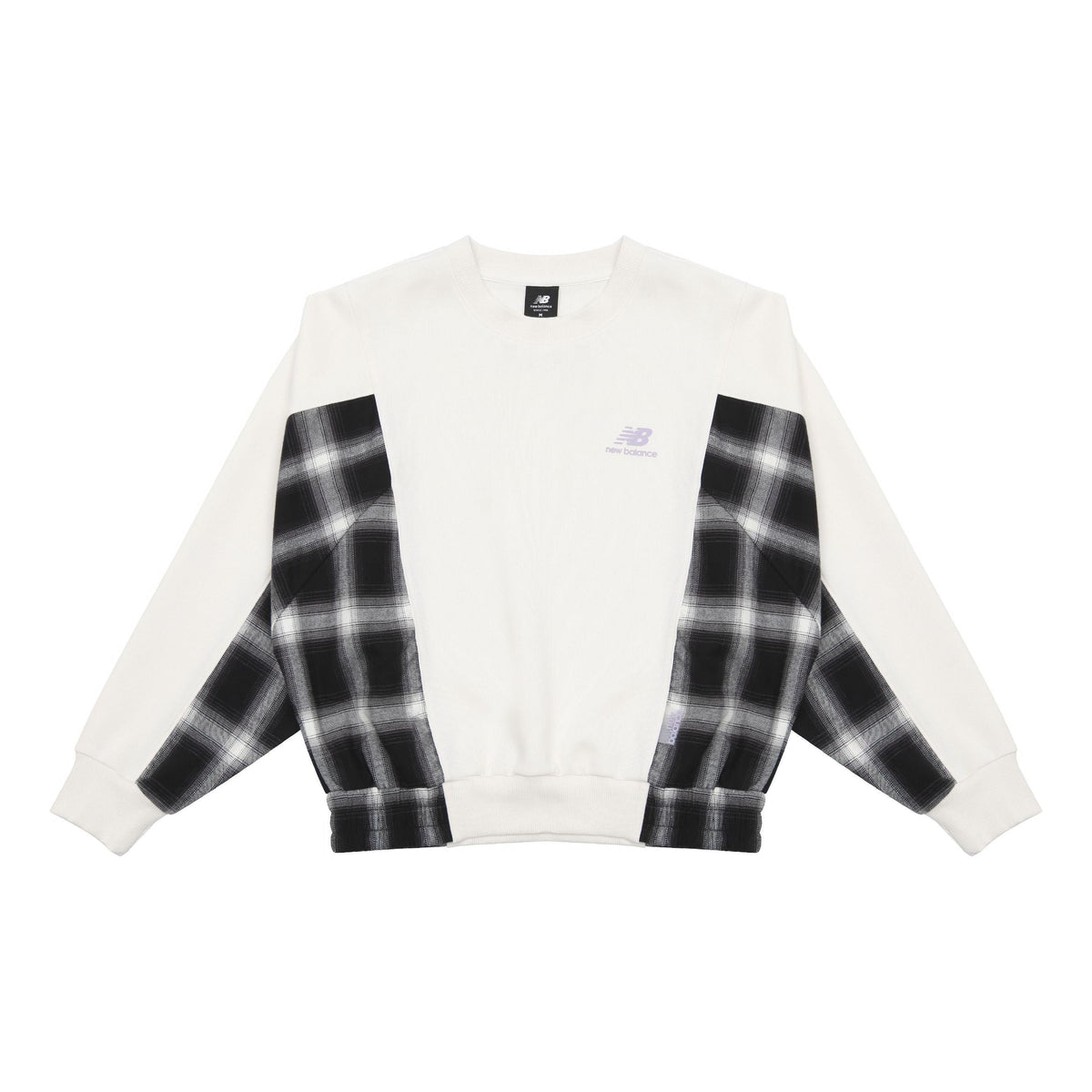 (WMNS) New Balance Casual Colorblock Crew Neck Top Asia Sizing 'White Black' AWT13336-IV