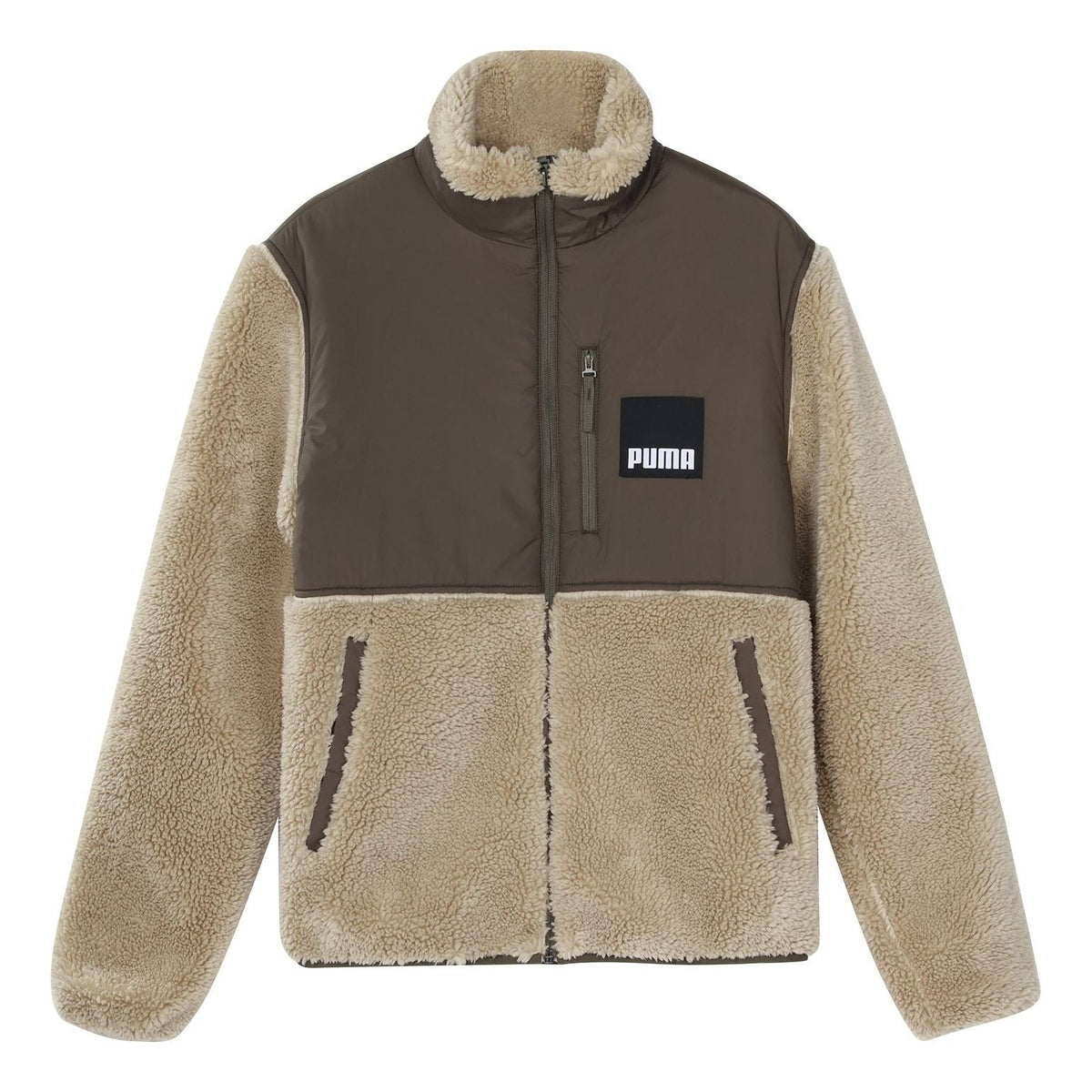 PUMA Sherpa Contrasting Colors Sports lamb's wool Stand Collar Jacket Brown 846325-42