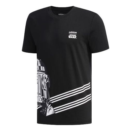 adidas Round Neck Logo Short Sleeve Black DW8168
