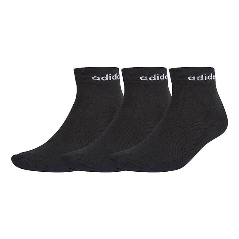 adidas neo Hc Ankle 3pp Solid Color Athleisure Casual Sports Socks Black GE6128