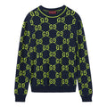 Gucci GG Cotton Jacquard Crewneck Sweater 'Navy Lime Green' 791043-XKD35-0401