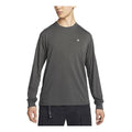 Men's Nike Dri-FIT ACG Solid Color Logo Embroidered Casual Round Neck Long Sleeves Black Smoke Gray T-Shirt DO9270-070