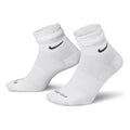Nike Solid Color Logo Quick Dry Athleisure Casual Sports Knit Socks Unisex 2 Pairs White DH5485-100