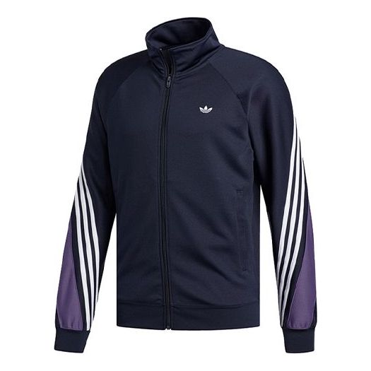adidas originals Stand Collar Casual Sports Jacket Navy Blue FM1524