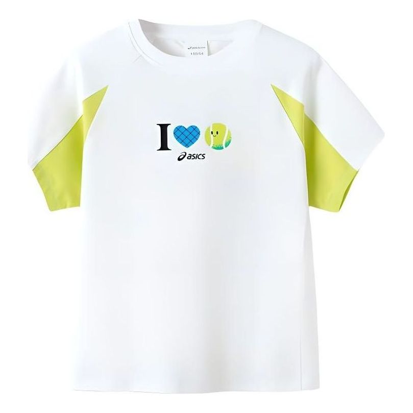 (GS) ASICS Casual T-shirt 'White Green' 332241173037-10