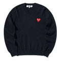 (WMNS) COMME des GARCONS PLAY V-Neck L/S T-shirt Red Emblem 'Navy' AZ-N001-051-2
