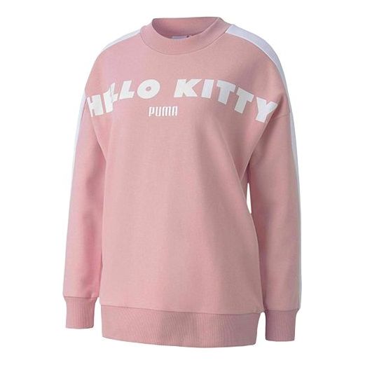 (WMNS) PUMA x Hello Kitty CasualSport Round NeckKnitting Hoodie PinkRed 597139-14