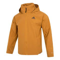 Men's adidas Traveer Rr J Athleisure Casual Sports Woven Logo Stripe Hooded Jacket Yellow HG6013