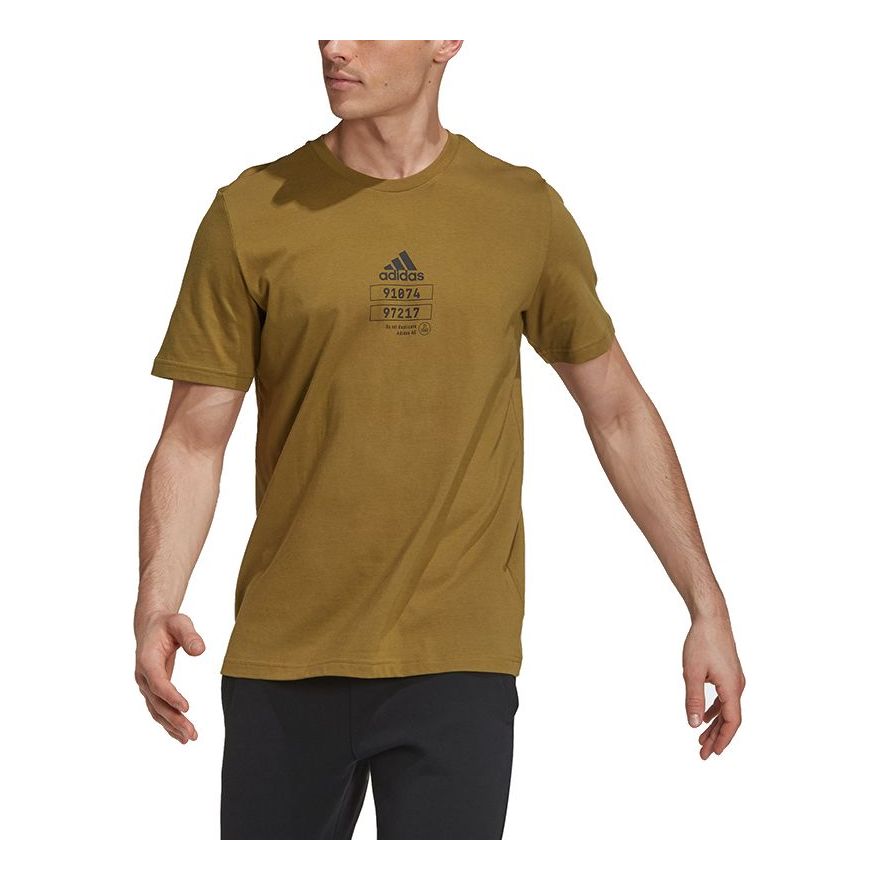 adidas Tech Refl Tee M Running Athleisure Casual Sports Round Neck Short Sleeve Yellow GN6861