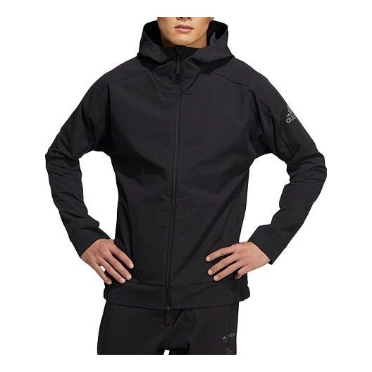 adidas Athleisure Casual Sports Hooded Jacket Couple Style Black HE5265