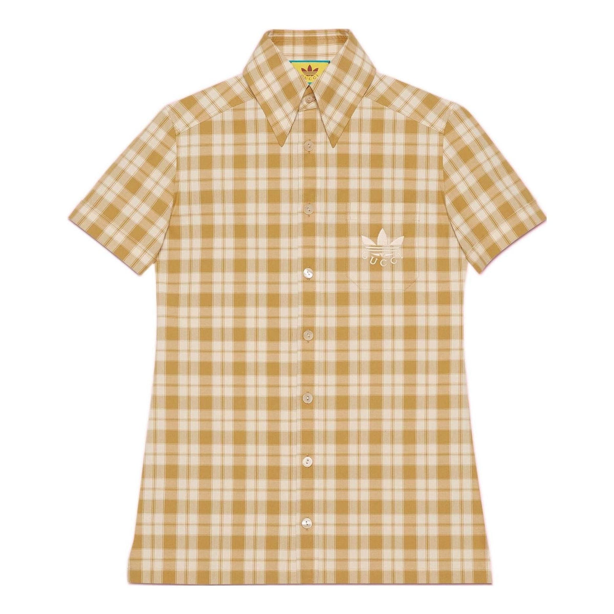 Gucci x adidas Check Cotton Shirt 'Beige White' 702098-ZAJPU-9228