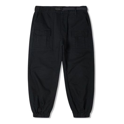 Men's Converse Solid Color Woven Bundle Feet Lacing Black Casual Pants/Trousers 10024161-A02