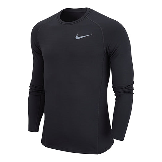 Men's Nike Round Neck Knit Breathable Long Sleeves Black T-Shirt CZ4281-010