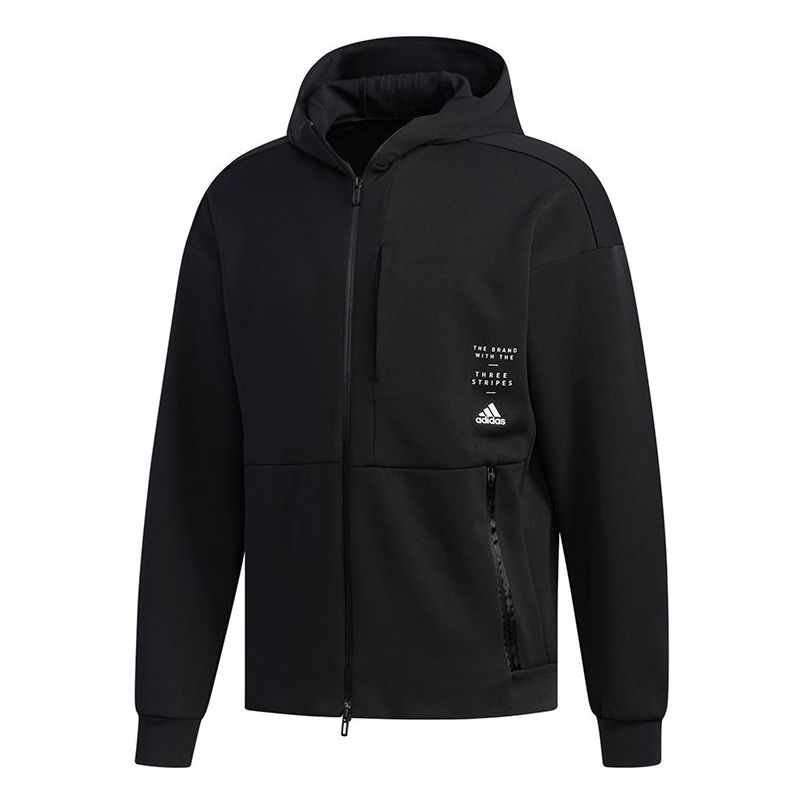 adidas Id Sweat Hd Casual Sports Jacket Men s Black ED1948