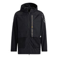 adidas Solid Color hooded Zipper Jacket Black HE7401