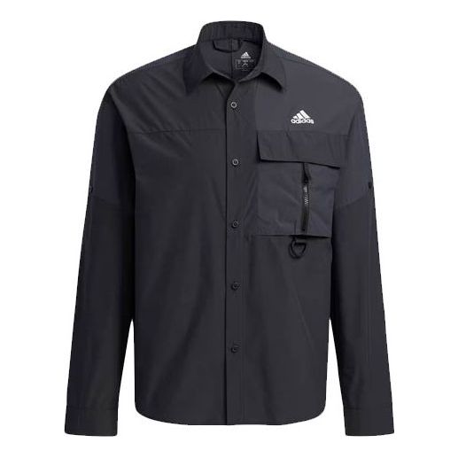 adidas Casual Sports Solid Color Breathable Long Sleeves Shirt Black H13776