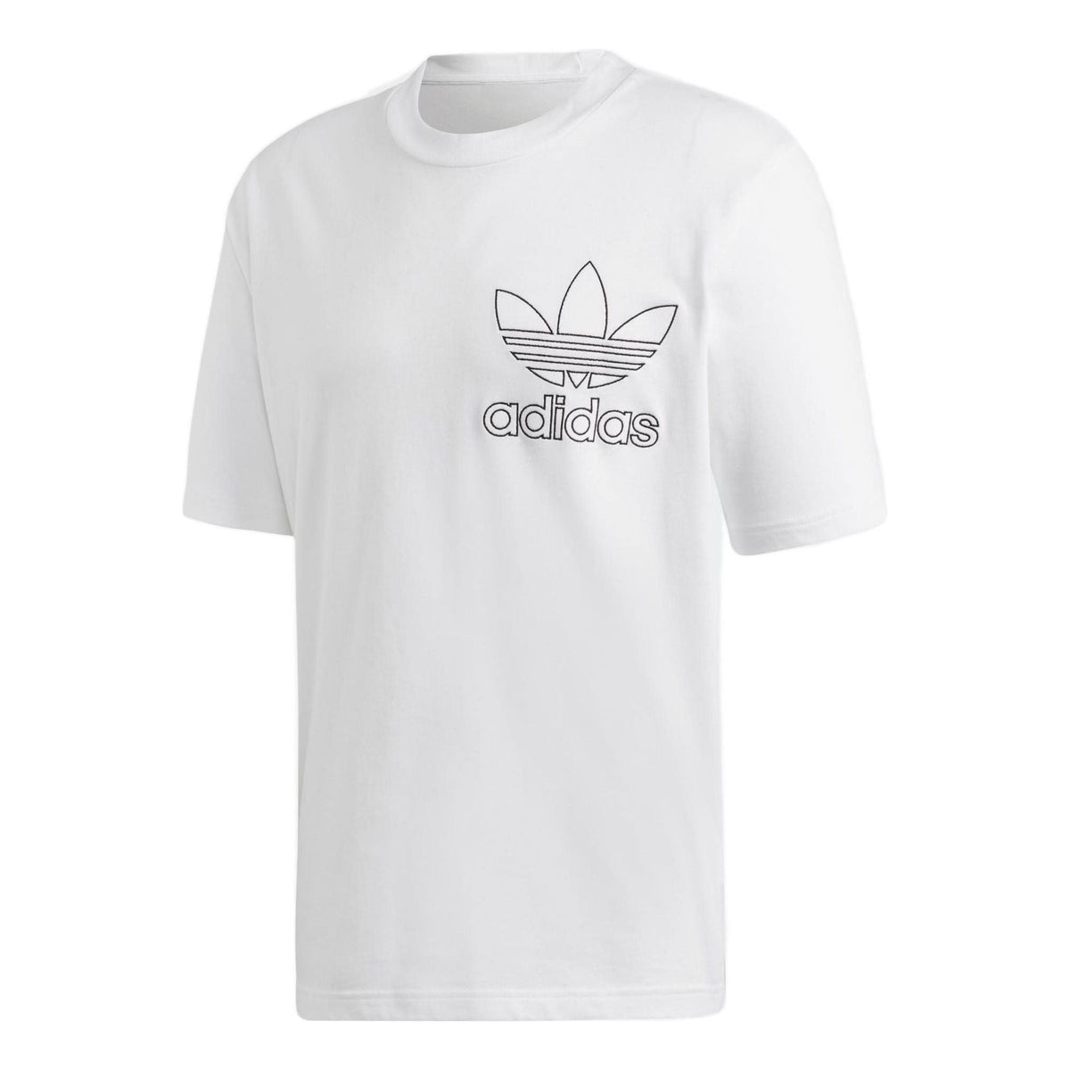 adidas originals Outline Tee Casual Cozy Round Neck Short Sleeve White DV1562