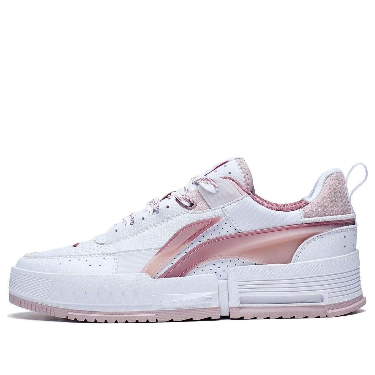 (WMNS) Li-Ning Casual Skate Shoes 'White Pink' AGCT136-3
