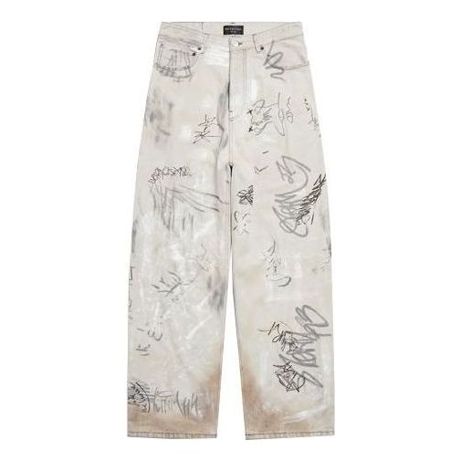 Balenciaga Graffiti Baggy Pants 'Grey' 745223TBP475411